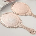 thumbnail image 4 of Hand Mirror Vintage Handheld Mirror with Handle Vanity Makeup Mirror Travel Mirrors (Oval), 4 of 5