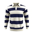 thumbnail image 4 of ClodeEU Men’s Long Sleeve Polos Casual Sweatshirts Tops, Striped Fashion Long Sleeve Pullover Tops, Big and Tall, Size S-3XL, 4 of 5