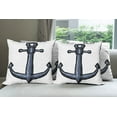 thumbnail image 6 of Ambesonne Ocean Throw Pillow Cover 4 Pack, Nautical Anchor Safety, 18", Grey White, 6 of 7
