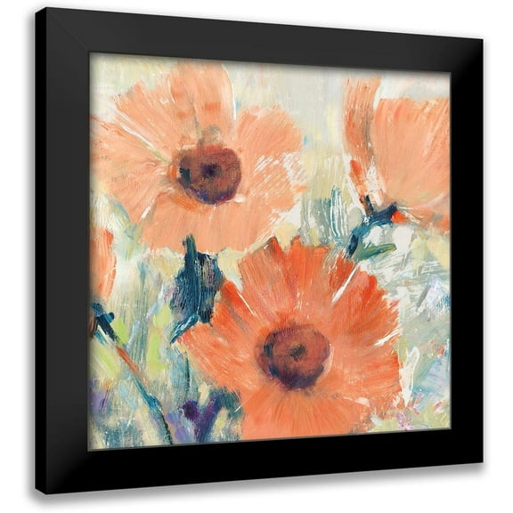 OToole, Tim 12x12 Black Modern Framed Museum Art Print Titled - Flowers in Bloom I