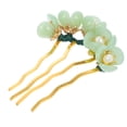 thumbnail image 3 of FRCOLOR 1 Pce Épingle à Cheveux Rétro en Jade avec Pompon, Décoration de Cheveux Fleur de Lotus, 3 of 5