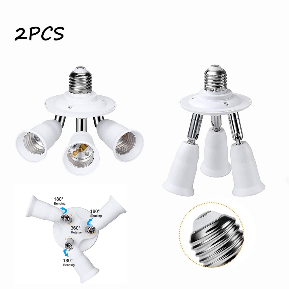 Aousin Adjustable E27 Splitter 5 Heads Lamp Base Adapter LED Bulb Holder  Socket 