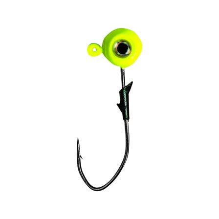 Eagle Claw Lazer Sharp Pro-V Eagle Eye 1/4oz Round Ball Jighead Chartreuse