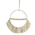 thumbnail image 1 of Bohemian Wooden Bead Cotton Rope Pendant Woven Tassel Round Wall Pendant Home Bedroom Decoration, 1 of 5