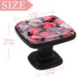 thumbnail image 4 of 4 Pcs Square Cabinet Handle Drawer Pulls Flower Knobs with Screws Furniture Office Cabinet Knob Decoration, 4 of 7