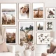 thumbnail image 2 of Póster nórdico con hojas de palma, hierba, oveja, ciervo, alpaca, calabaza, bicicleta, arte de pared, impresión en lienzo, pintura, imágenes de otoño para decoración de sala de estar, 2 of 5