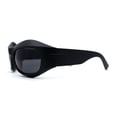 thumbnail image 3 of Runway Trend Exaggerated 90s Plastic Wrap Sport Plastic Sunglasses All Black, 3 of 4