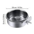 thumbnail image 3 of Wizlet Stainless Steel Bird Feeding Bowls, Small Bird Feeding Cup, Stainless Steel Parrot Food Bowl Cage with Holder, Parrot Cage Water Feeder, Pet Cage Cup Holder (D 16*6cm), 3 of 6