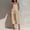 Beige, variant on Women Cotton Linen Overalls Square Neck Sleeveless Capris Rompers Casual Comfy Jumpsuits with Pockets