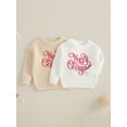 thumbnail image 2 of Toddler Baby Boy Girl Christmas Knit Sweater Letter Embroidery Long Sleeve Sweater Pullover Warm Fall Winter Top Clothes, 2 of 8