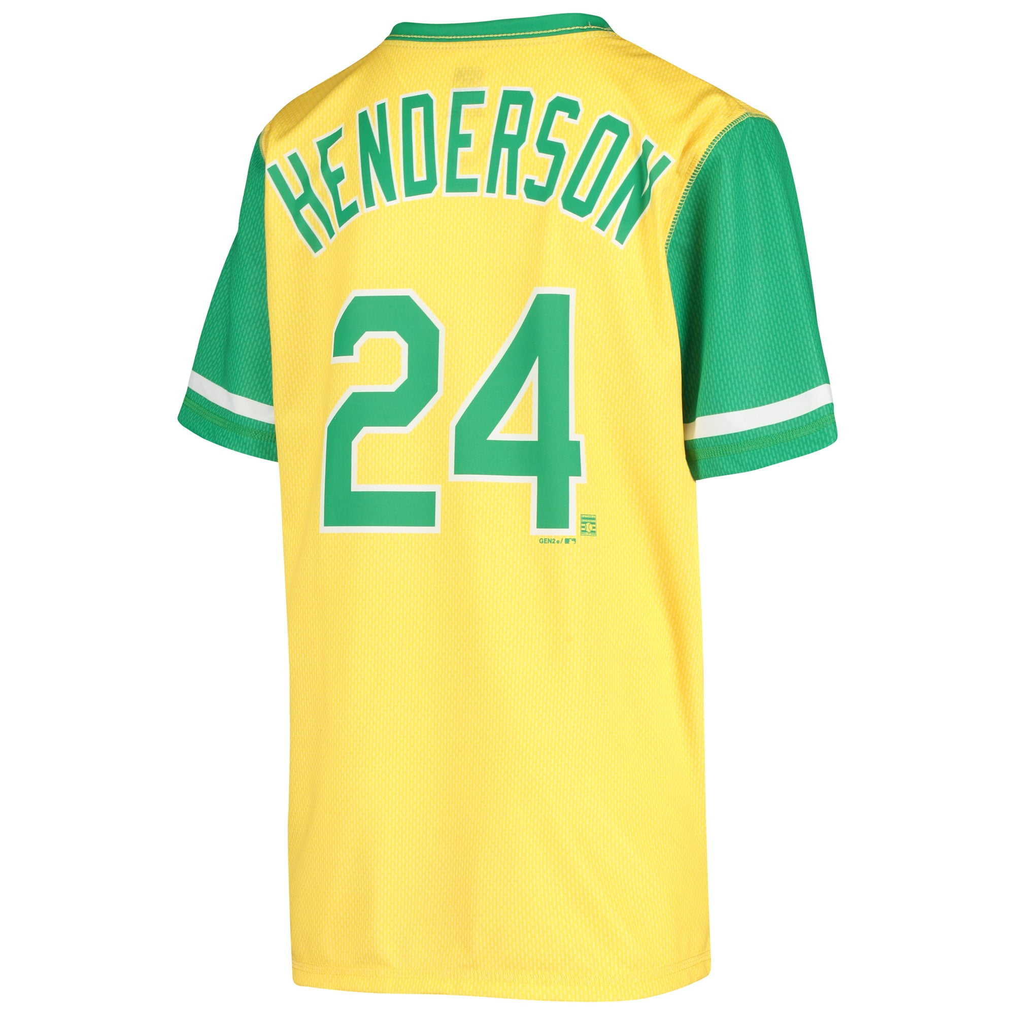 كتاب النشاط Oakland Athletics #24 Rickey Henderson Yellow Kids Jersey الدوج