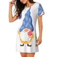 thumbnail image 2 of Bingfone Autumn Funny Gnomes Nightgowns for Women Sleep Shirts Short Sleeve Nightshirt Pullover Nightdress Soft Sleepwear, 2 of 6