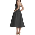 thumbnail image 4 of Fortune Robe Midi Trapèze pour Femme, Couleur Unie, Bretelles Spaghetti, Robes de Plage, 4 of 9