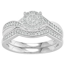 Forever Bride 1/2 Ct Diamond Miracle Plated Sterling Silver Twist Wedding Band for Women