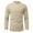 Khaki, variant on fartey Men's Long Sleeve Henley Shirt Cotton Linen Casual Roll Up Sleeve Hippie Beach T Shirts Solid Stand Collar Button Up Tee Top