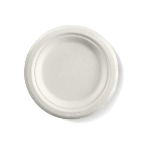 6'' Sugarcane Fibre Plate (White) (100% Compostable & Recyclable) 1000 unit/Pack