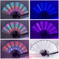thumbnail image 6 of Party LED Glowing Colorful Chinese Hand Held Folding Fan with Remote Control Stage Performance Show Light Up Fan Birthday Party Dance Gift Wedding - White fan surface+hidden wire design, 6 of 6