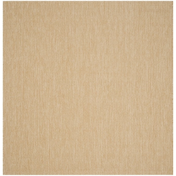SAFAVIEH Courtyard Blazhe Chevron Indoor/Outdoor Area Rug, Natural/Cream, 10' x 10' Square
