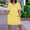 Yellow, variant on Sentmoon Party Dresses for Women Short Sleeve with Print Stretchy Summer Dresses for Women 2026 Work Loose Fit Oversized V Neck Elegant Dresses for Women Formal Orange XL