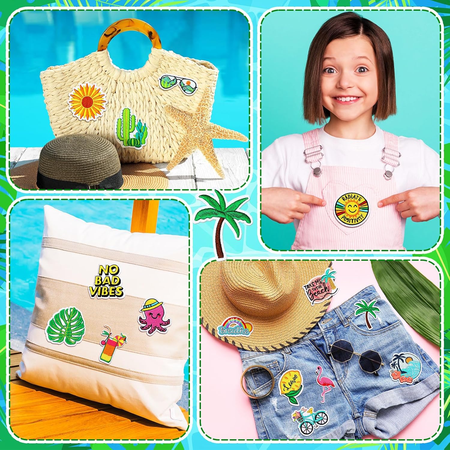 80 Pcs Summer Iron on Patches for Trucker hat Beach Hawaiian Sew on Embroidered Cute Patches Applique Repair DIY Crafts for Clothing Hat Backpacks Shirt Jeans Bag Clothes