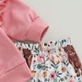 thumbnail image 4 of Okbabeha Baby Girl Fall Outfits Ruffle Long Sleeve Sweatshirt + Cow Print Pants + Headband Set Toddler Clothes, 4 of 7