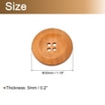 thumbnail image 2 of Uxcell 50Pack Wooden Buttons 30mm 4 Hole Round Wood Sewing Button Craft, Light Brown, 2 of 4