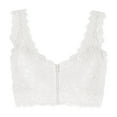 thumbnail image 1 of Fsqjgq Lace Bras for Women Front Zipper Brassiere Crop Top Solid Wireless Push up Small Chest Gathered&nbsp;Sports Bra Breathable Underwear White Xxxxl, 1 of 4