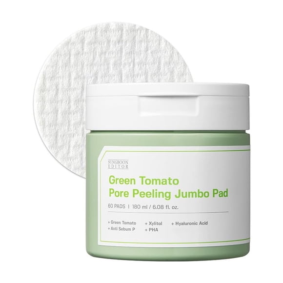 Almohadilla para pelar poros SUNGBOON EDITOR Green Tomato, 60 hojas