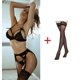 thumbnail image 1 of Conjunto de Sujetador de encaje de 4 piezas para mujer, ropa interior con aros y liguero, lencería Sexy, varios estilos, 1 of 4