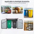 thumbnail image 7 of 62" Outdoor Storage Shed, Garbage Bin Shed Stores 2 Trash Cans Metal Outdoor Storage, Stainless Galvanized Steel House Bin Shed Garbage Storage for Garden Yard Lawn, Gray, 7 of 7