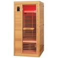 thumbnail image 1 of Costway 1 Person Far Infrared Wooden Sauna Room with Bluetooth Speakers, 9 Carbon Heaters, 1 of 10