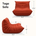thumbnail image 2 of eChamp Large Bean Bag Chair for Adults,Upgrade Memory Foam Floor Sofa Teddy Plush Lounge Chair Couch,Red, 2 of 7