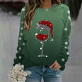 thumbnail image 2 of VJATTWR Mes Articles Chandail en Molleton de Noël pour Femmes Automne et Hiver Flocon de Neige Rouge Verre Dégradé Imprimé Col Rond Épaule Manches Longues Décontracté Sport Chandail en Molleton Get it Fast, 2 of 4