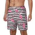 thumbnail image 2 of Balery Flamingos Mens Swim Trunks Swim Shorts for Men Quick Dry Inseam Beach Shorts with Compression Liner Pocket-Small, 2 of 9