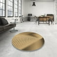 thumbnail image 4 of Ahgly Company Machine Washable Indoor Round Transitional Oak Brown Area Rugs, 5' Round, 4 of 7