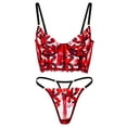 thumbnail image 4 of Red Tartan Flower Lingerie Set (RED, 3XL), 4 of 6