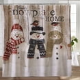 thumbnail image 3 of The Lakeside Collection Snowman Shower Curtain with Retro Winter Print Snowplace Like Home Retro Bathroom Accessory Sets 72x72in, 3 of 7