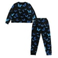 thumbnail image 5 of SCRAWLGOD Butterflies Pajamas Women Pjs Set Long Sleeve Sleepwear for Women Clothing Drawstring 2 Piece Pj Set for Women Fall Size 2XL Comfy Women Lounge, 5 of 7