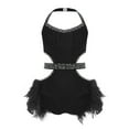 thumbnail image 2 of Aislor Girls Sparkly Rhinestone Halter Sleeveless Latin Jazz Ballet Dance Leotard Skirted for Performance Black 10, 2 of 7