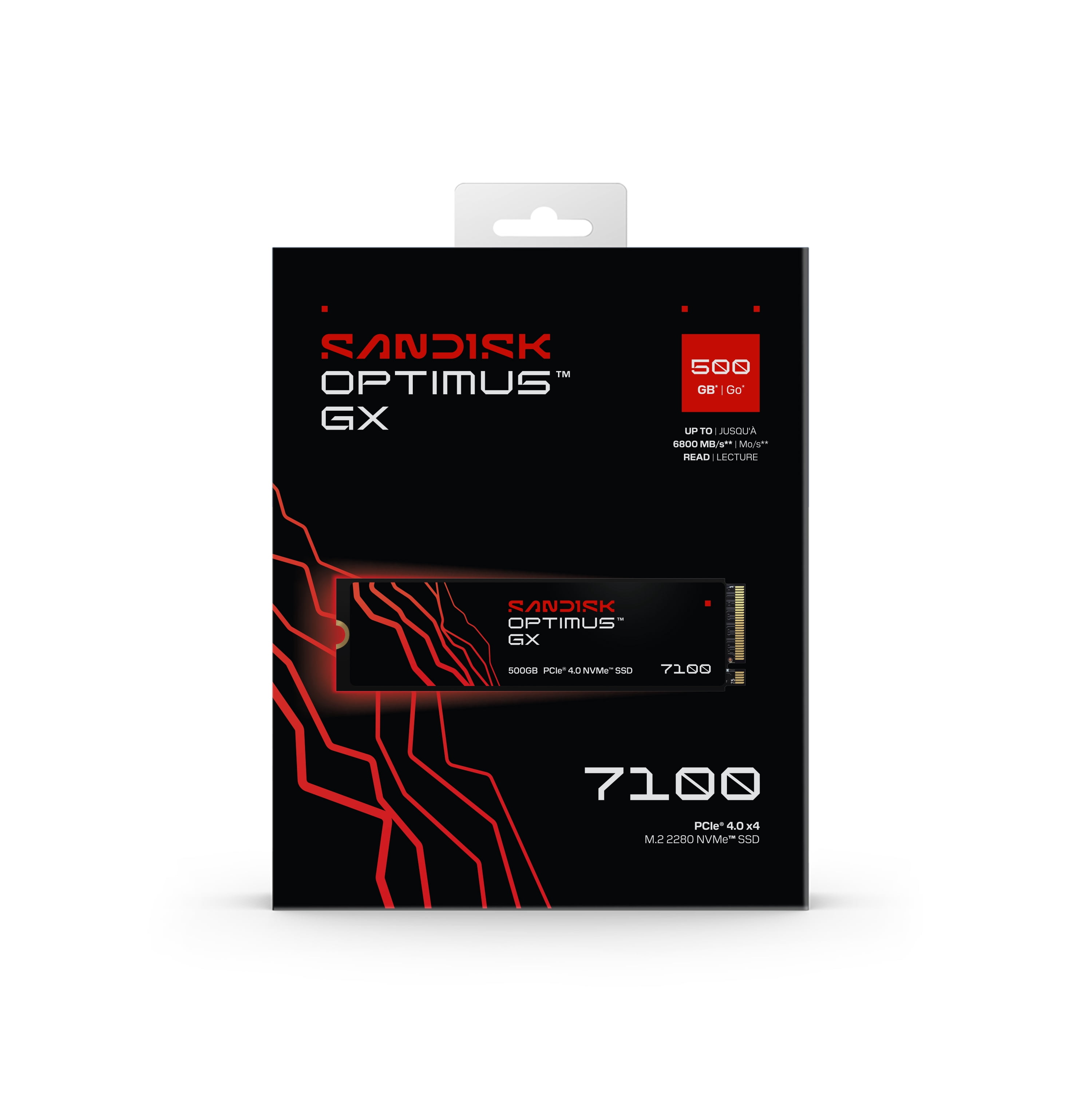 SANDISK Optimus GX 7100 500GB NVMe Internal Gaming SSD Solid State Drive - Gen4 PCIe, M.2 2280, up to 7,250 MB/s
