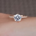 thumbnail image 2 of Cora Jewellery 2CT Round Moisanite Hidden Halo Engagement Ring For Women, 14K Rose Gold, 2 of 7