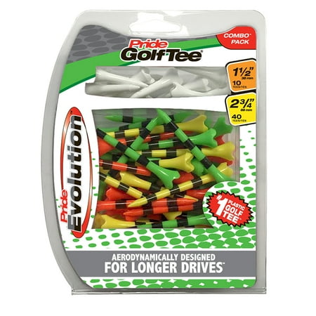 Pride Performance Combo Pack Striped Fruit Mix 50 count Golf Tees (40 2-3/4  and 10 1-1/2 )
