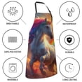 thumbnail image 5 of Zufioo Rainbow Sunset Cloud White Horse Print Adult Waterproof Apron, Cooking Apron, Flower Arranging and Painting Apron-Adjustable Straps, with Pockets, Kitchen Supplies-One Size, 5 of 9