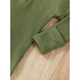 thumbnail image 5 of Bagilaanoe Newborn Baby Boy Fall Jumpsuits Ribbed Long Sleeve Bodysuits + Hat Infant Casual One Piece Rompers, 5 of 9