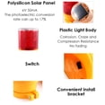 thumbnail image 3 of HUGFEGWE LED Solar Strobe Warning Light Flashing Construction Safety Road Barricade Traffic Automatic Vehicle Signal Beacon Lamp Waterproof Automatically Turn on (Red) CJB91-28258, 3 of 6