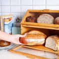 thumbnail image 5 of Bread Box For Kitchen Countertop Double Layer Bread Storage With Clear Windows, Extra Large Bread Container, Rustic Farmhouse Style Bamboo Wooden Bre, 5 of 5