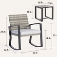 thumbnail image 2 of Asofer Patio Furniture Set, Rattan Rocking Chair with Coffee Table, for Bistro, Conversation, Garden, Balcony, Backyard, Mixed Color, 2 of 9