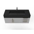 thumbnail image 3 of Nile 48" Gray Wood Floating Vanity with Black Top and Gold Trim, 3 of 8