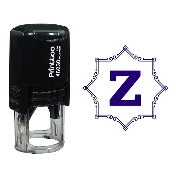 Printtoo Octagon Celtic Swirl Frame Alphabet Z Monogram Self Inking Rubber Stamp Office Stationary