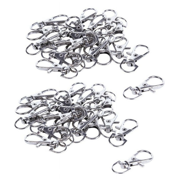 40Pcs Metal Lobster Trigger Swivel Clasp Hooks Clip Buckle Jewellery Making Arts Crafts Key Ring Keychain 35mm